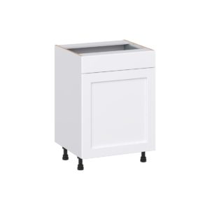 Dahlia Bright White Shaker Assembled 24 in. W x 34.5 in. H x 21 in. D Vanity Base Cabinet with 1 Drawer