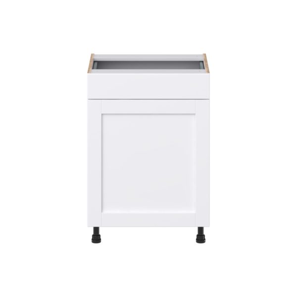 Dahlia Bright White Shaker Assembled 24 in. W x 34.5 in. H x 21 in. D Vanity Base Cabinet with 1 Drawer