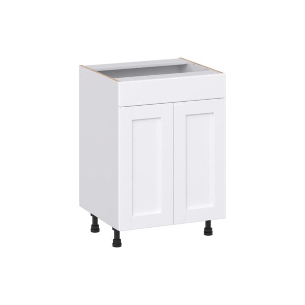 Dahlia Bright White Shaker Assembled 24 in. W x 34.5 in. H x 21 in. D Vanity Sink Base Cabinet with False Front