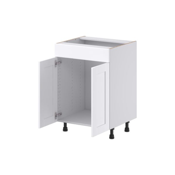 Dahlia Bright White Shaker Assembled 24 in. W x 34.5 in. H x 21 in. D Vanity Sink Base Cabinet with False Front