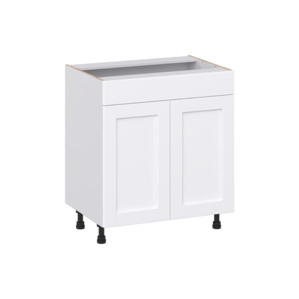 Dahlia Bright White Shaker Assembled 30 in. W x 34.5 in. H x 21 in. D Vanity Sink Base Cabinet with False Front