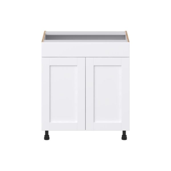 Dahlia Bright White Shaker Assembled 30 in. W x 34.5 in. H x 21 in. D Vanity Sink Base Cabinet with False Front