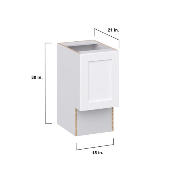 Dahlia Bright White Shaker Assembled 15 in. W x 30 in. H x 21 in. D Accessible ADA Vanity Base Cabinet