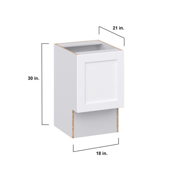 Dahlia Bright White Shaker Assembled 18 in. W x 30 in. H x 21 in. D Accessible ADA Vanity Base Cabinet