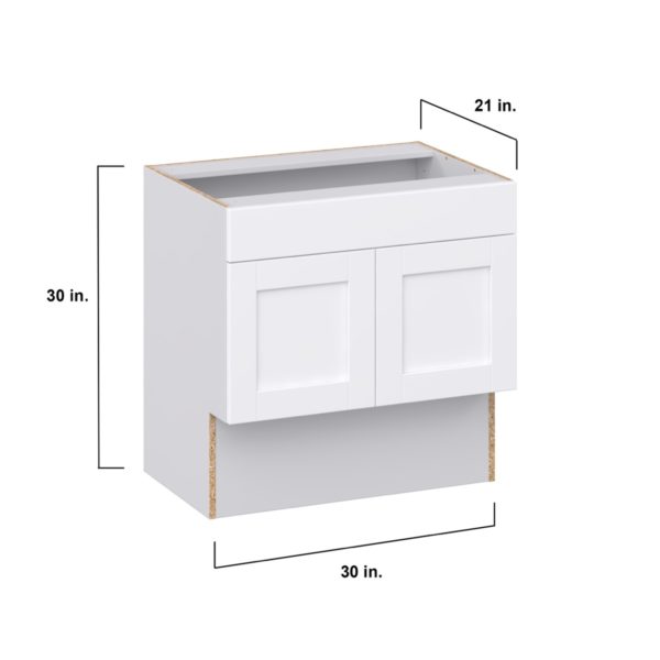 Dahlia Bright White Shaker Assembled 30 in. W x 30 in. H x 21 in. D Accessible ADA Vanity Base with False Front Cabinet