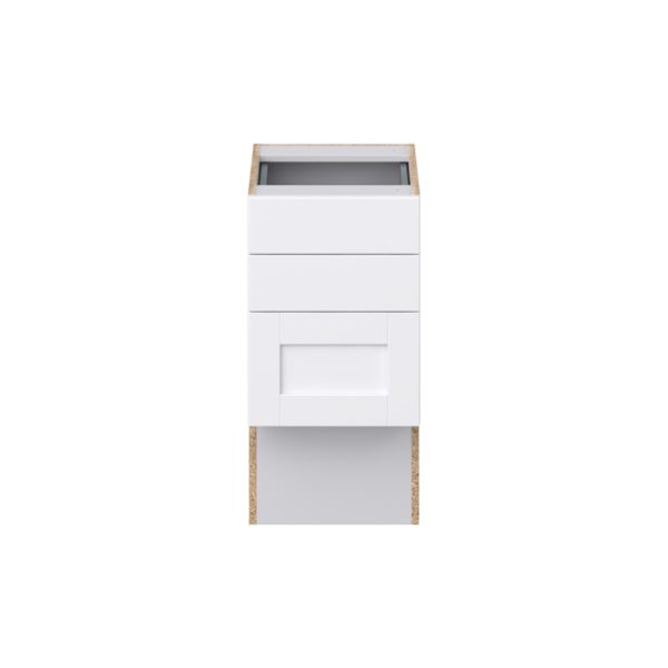 Dahlia Bright White Shaker Assembled 15 in. W x 30 in. H x 21 in. D Vanity ADA Drawer Base Cabinet with 3 Drawers