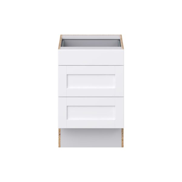 Dahlia Bright White Shaker Assembled 21 in. W x 32.5 in. H x 24 in. D ADA Drawer Base Cabinet with 3 Drawers