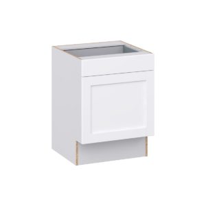 Dahlia Bright White Shaker Assembled 24 in. W x 32.5 in. H x 24 in. D Accessible ADA Base Cabinet with 1 Drawer