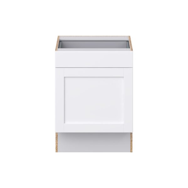 Dahlia Bright White Shaker Assembled 24 in. W x 32.5 in. H x 24 in. D Accessible ADA Base Cabinet with 1 Drawer