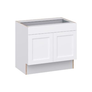 Dahlia Bright White Shaker Assembled 36 in. W x 32.5 in. H x 24 in. D Accessible ADA Base Cabinet with 1 Drawer