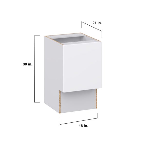 Lily Bright White Slab Assembled 18 in. W x 30 in. H x 21 in. D Accessible ADA Vanity Base Cabinet