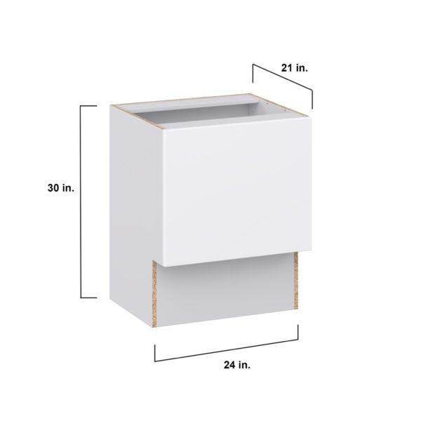 Lily Bright White Slab Assembled 24 in. W x 30 in. H x 21 in. D Accessible ADA Vanity Base Cabinet