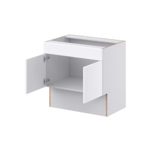 Lily Bright White Slab Assembled 30 in. W x 30 in. H x 21 in. D Accessible ADA Vanity Base with False Front Cabinet