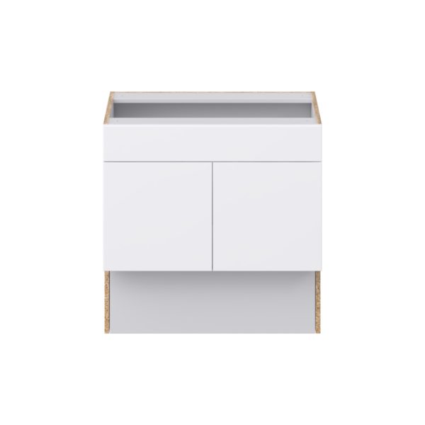 Lily Bright White Slab Assembled 30 in. W x 30 in. H x 21 in. D ADA Vanity Sink Base Cabinet With Removable Front