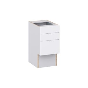 Lily Bright White Slab Assembled 15 in. W x 30 in. H x 21 in. D Vanity ADA Drawer Base Cabinet with 3 Drawers