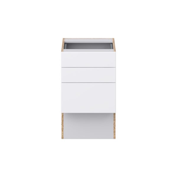 Lily Bright White Slab Assembled 18 in. W x 30 in. H x 21 in. D Vanity ADA Drawer Base Cabinet with 3 Drawers