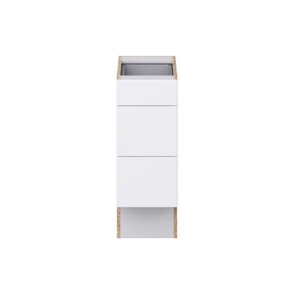 Lily Bright White Slab Assembled 12 in. W x 32.5 in. H x 24 in. D ADA Drawer Base Cabinet with 3 Drawers