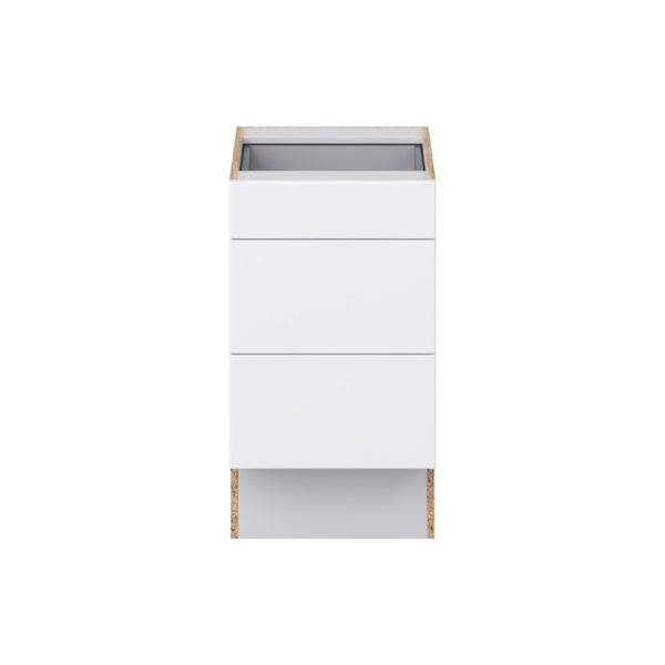 Lily Bright White Slab Assembled 18 in. W x 32.5 in. H x24 in. D ADA Drawer Base Cabinet with 3 Drawers