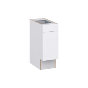 Lily Bright White Slab Assembled 12 in. W x 32.5 in. H x 24 in. D Accessible ADA Base Cabinet with 1 Drawer