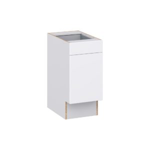 Lily Bright White Slab Assembled 15 in. W x 32.5 in. H x 24 in. D Accessible ADA Base Cabinet with 1 Drawer