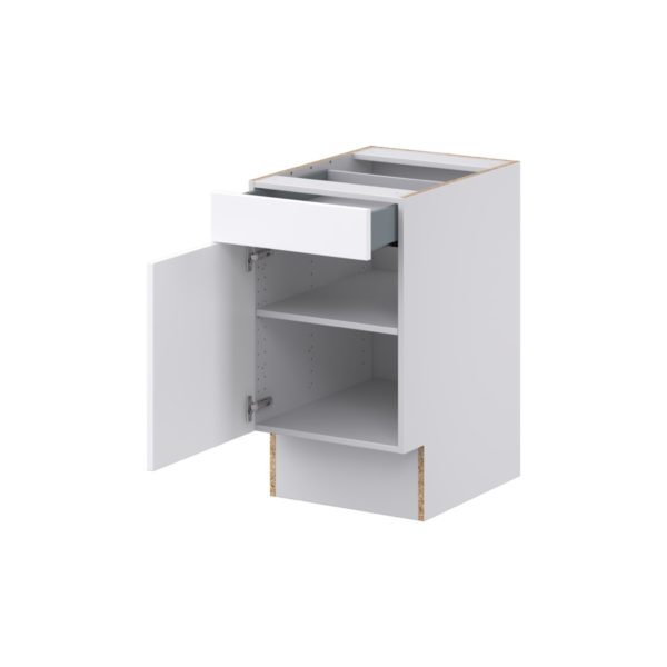 Lily Bright White Slab Assembled 18 in. W x 32.5 in. H x 24 in. D Accessible ADA Base Cabinet with 1 Drawer