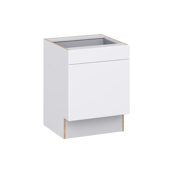 Lily Bright White Slab Assembled 24 in. W x 32.5 in. H x 24 in. D Accessible ADA Base Cabinet with 1 Drawer