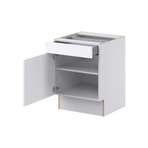 Lily Bright White Slab Assembled 24 in. W x 32.5 in. H x 24 in. D Accessible ADA Base Cabinet with 1 Drawer