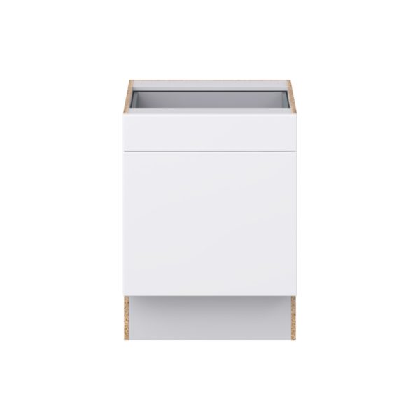 Lily Bright White Slab Assembled 24 in. W x 32.5 in. H x 24 in. D Accessible ADA Base Cabinet with 1 Drawer