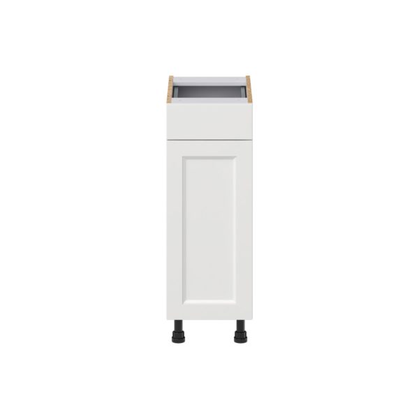 Magnolia Painted Bright White Recessed Assembled 12 in. W x 34.5 in. H x 21 in.D Vanity Base Cabinet with 1 Drawer