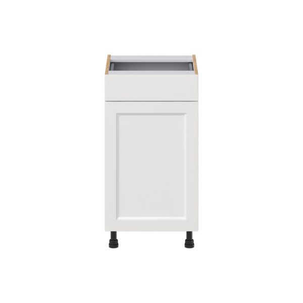 Magnolia Painted Bright White Recessed Assembled 18 in. W x 34.5 in. H x 21 in. D Vanity Base Cabinet with 1 Drawer