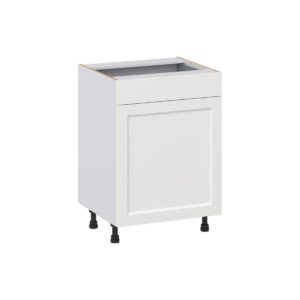 Magnolia Painted Bright White Recessed Assembled 24 in. W x 34.5 in. H x 21 in. D Vanity Base Cabinet with 1 Drawer