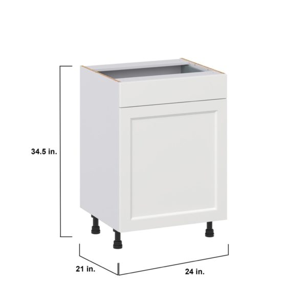 Magnolia Painted Bright White Recessed Assembled 24 in. W x 34.5 in. H x 21 in. D Vanity Base Cabinet with 1 Drawer