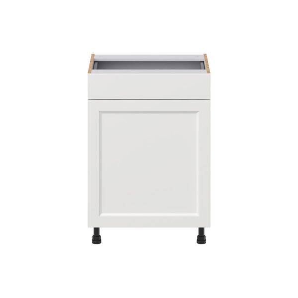 Magnolia Painted Bright White Recessed Assembled 24 in. W x 34.5 in. H x 21 in. D Vanity Base Cabinet with 1 Drawer