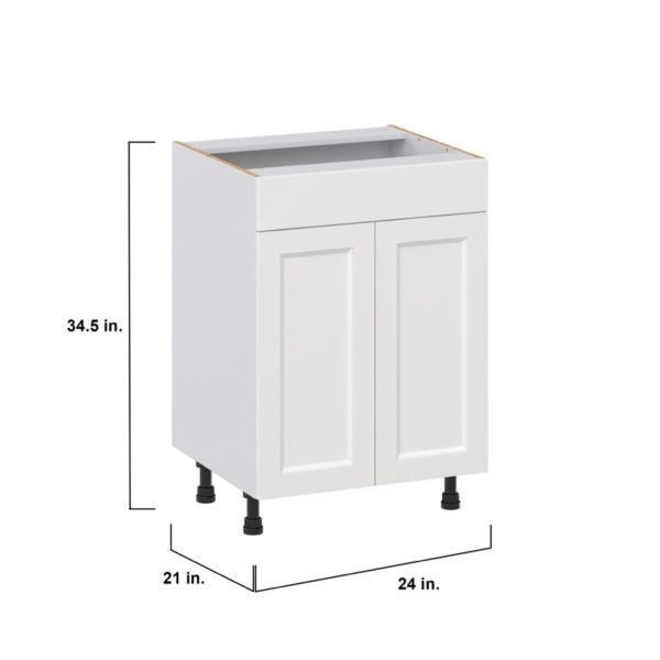 Magnolia Painted Bright White Recessed Assembled 24 in. W x 34.5 in. H x 21 in. D Vanity Sink Base Cabinet with False Front