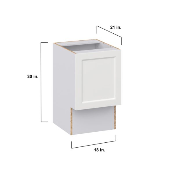 Magnolia Painted Bright White Recessed Assembled 18 in. W x 30 in. H x 21 in. D Accessible ADA Vanity Base Cabinet