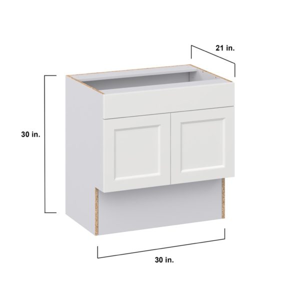 Magnolia Painted Bright White Recessed Assembled 30 in. W x 30 in. H x 21 in. D ADA Vanity Sink Base Cabinet With Removable Front