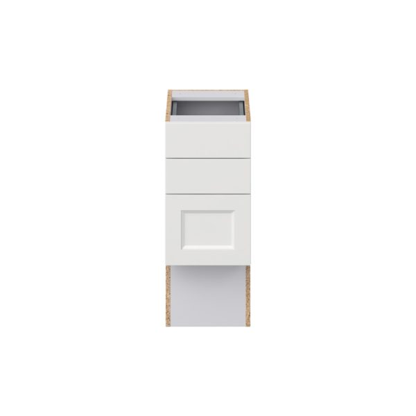 Magnolia Painted Bright White Recessed Assembled 12 in. W x 30 in. H x 21 in. D Vanity ADA Drawer Base Cabinet with 3 Drawers