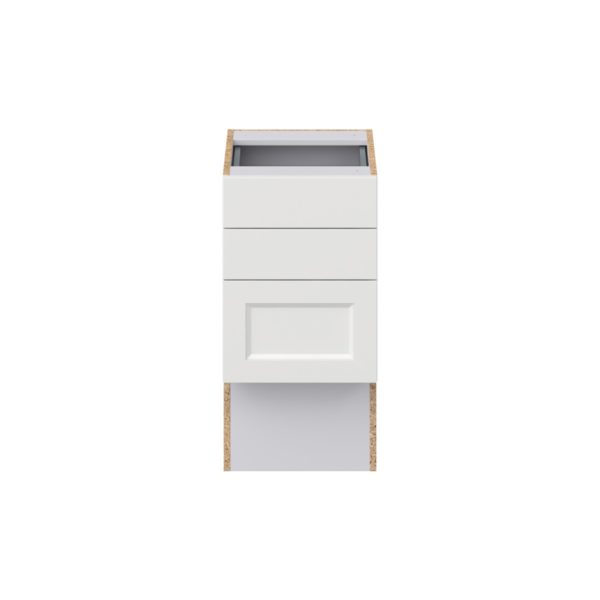 Magnolia Painted Bright White Recessed Assembled 15 in. W x 30 in. H x 21 in. D Vanity ADA Drawer Base Cabinet with 3 Drawers