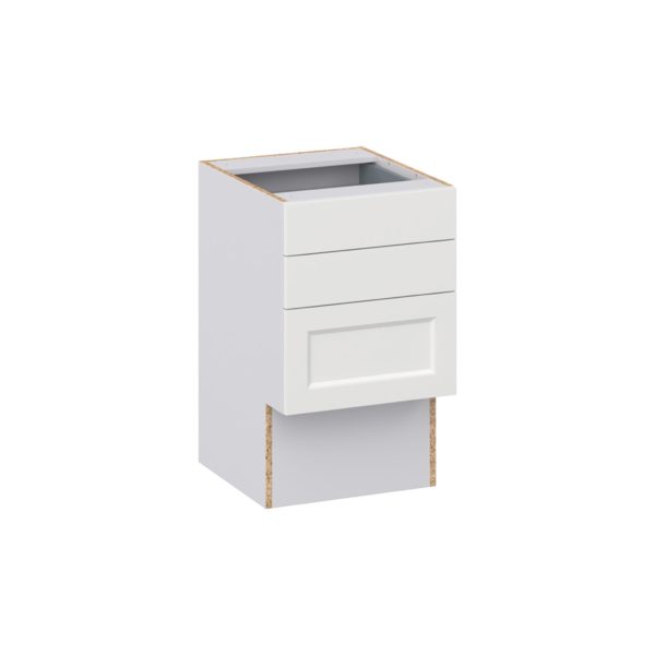 Magnolia Painted Bright White Recessed Assembled 18 in. W x 30 in. H x 21 in. D Vanity ADA Drawer Base Cabinet with 3 Drawers