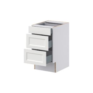 Magnolia Painted Bright White Recessed Assembled 18 in. W x 32.5 in. H x24 in. D ADA Drawer Base Cabinet with 3 Drawers