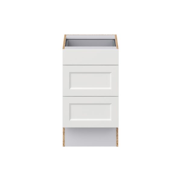 Magnolia Painted Bright White Recessed Assembled 18 in. W x 32.5 in. H x24 in. D ADA Drawer Base Cabinet with 3 Drawers