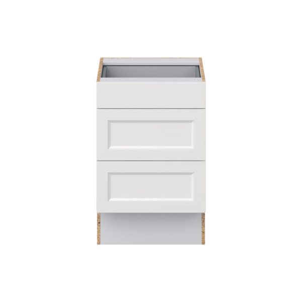 Magnolia Painted Bright White Recessed Assembled 21 in. W x 32.5 in. H x 24 in. D ADA Drawer Base Cabinet with 3 Drawers