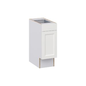 Magnolia Painted Bright White Recessed Assembled 12 in. W x 32.5 in. H x 24 in. D Accessible ADA Base Cabinet with 1 Drawer