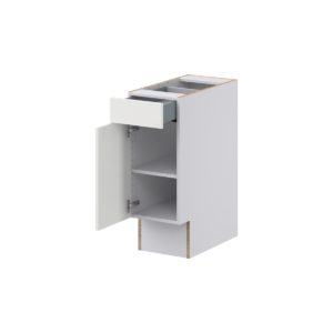 Magnolia Painted Bright White Recessed Assembled 12 in. W x 32.5 in. H x 24 in. D Accessible ADA Base Cabinet with 1 Drawer