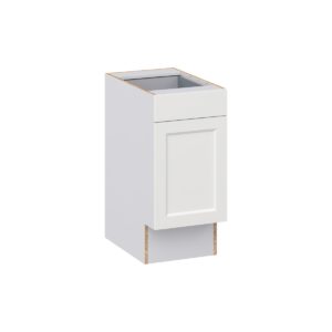 Magnolia Painted Bright White Recessed Assembled 15 in. W x 32.5 in. H x 24 in. D Accessible ADA Base Cabinet with 1 Drawer