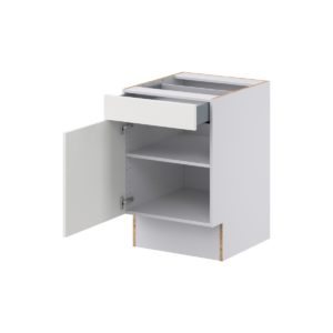 Magnolia Painted Bright White Recessed Assembled 21 in. W x 32.5 in. H x 24 in. D Accessible ADA Base Cabinet with 1 Drawer