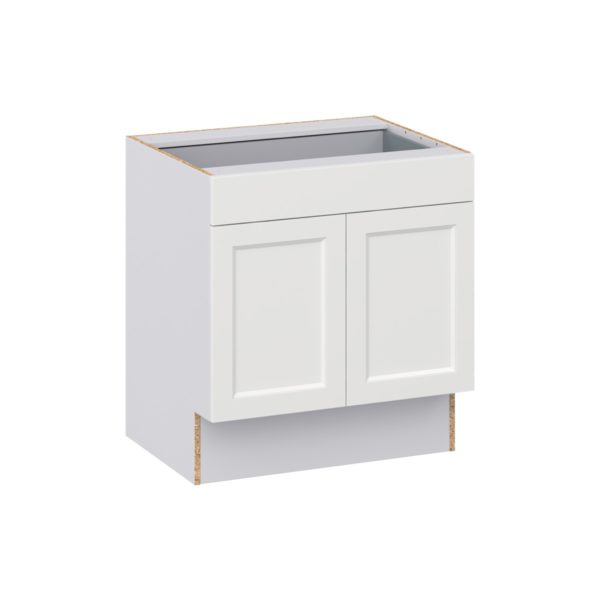 Magnolia Painted Bright White Recessed Assembled 30 in. W x 32.5 in. H x 24 in. D Accessible ADA Base Cabinet with 1 Drawer