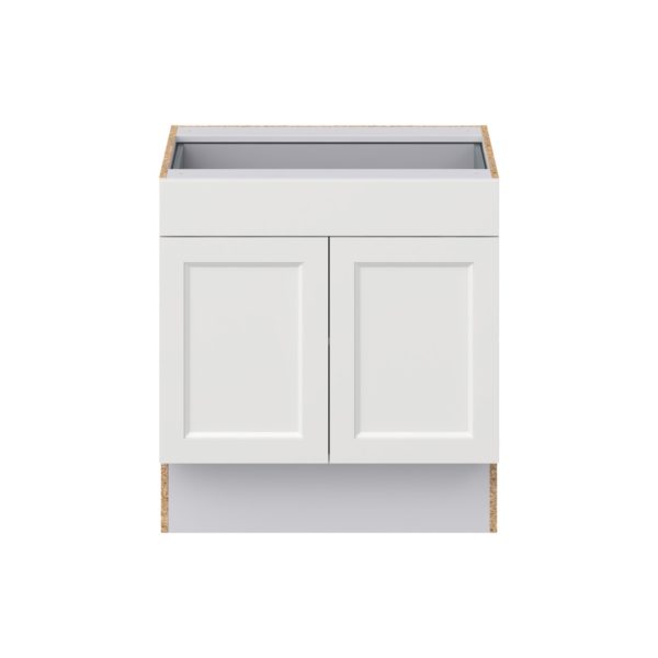 Magnolia Painted Bright White Recessed Assembled 30 in. W x 32.5 in. H x 24 in. D Accessible ADA Base Cabinet with 1 Drawer