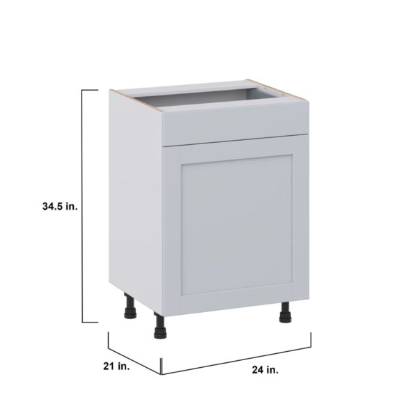 Sea Holly Light Gray Shaker Assembled 24 in. W x 34.5 in. H x 21 in. D Vanity Base Cabinet with 1 Drawer