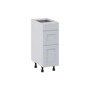 Sea Holly Light Gray Shaker Assembled 12 in. W x 34.5 in. H x 21 in. D Vanity Drawer Base Cabinet with 3 Drawers